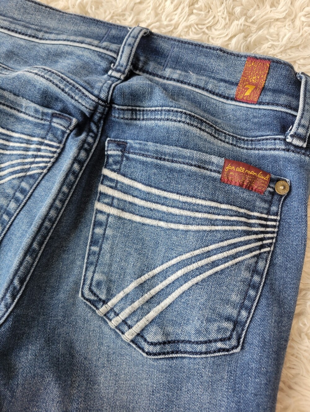 7 For All Mankind Dojo Women’s Flare Jeans Pond Blue 7FAM Size 23 - Picture 4 of 10